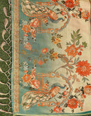 Beige Shimmer Silk Printed Kalamkari Saree 