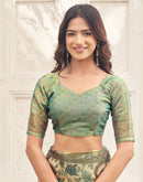 Beige Shimmer Silk Printed Kalamkari Saree 