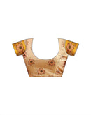 Golden Shimmer Silk Printed Kalamkari Saree 