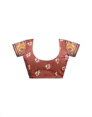 Brown Shimmer Silk Printed Kalamkari Saree 
