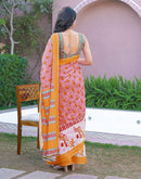Light Pink Linen Printed Saree