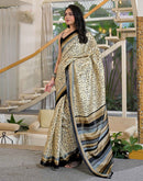 Beige Khadi Printed Saree 