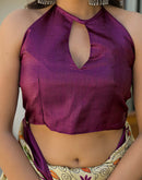 Dark Beige Khadi Printed Saree 