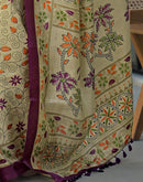 Dark Beige Khadi Printed Saree 