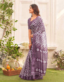 Mauve Linen Printed Saree 