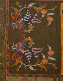 Orange Linen Bandhani Printed Saree 