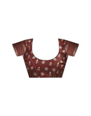 Maroon Silk Printed Kalamkari Saree