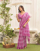 Dusty Mauve Linen Printed Saree