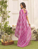 Dusty Mauve Linen Printed Saree