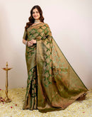 Green Silk Woven Banarasi Saree