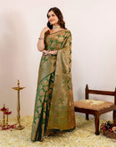 Green Silk Woven Banarasi Saree