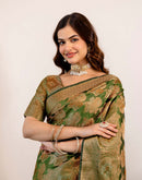 Green Silk Woven Banarasi Saree