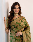 Green Silk Woven Banarasi Saree