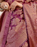 Magenta Silk Woven Banarasi Saree