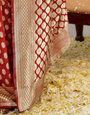 Maroon Silk Woven Banarasi Saree