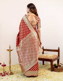 Maroon Silk Woven Banarasi Saree