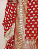 Maroon Silk Woven Banarasi Saree