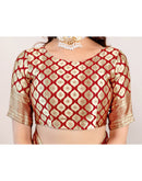 Maroon Silk Woven Banarasi Saree