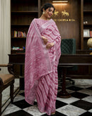 Light Pink Linen Printed Saree