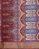 Multicoloured Silk Printed Woven Border Saree