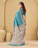 Blue Silk Bandhani Printed Saree