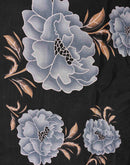 Black Khadi Floral Printed Saree