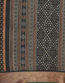 Green Georgette Bandhani Printed Saree