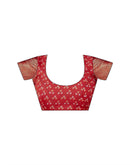 Red Georgette Bandhani Printed Saree