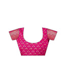 Rani Pink Georgette Bandhani Printed Saree