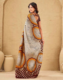 Beige Khadi Printed Saree