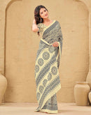 Beige Khadi Printed Saree