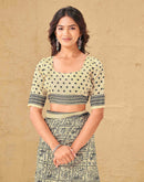 Beige Khadi Printed Saree