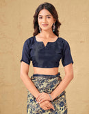 Dark Beige Khadi Floral Printed Saree