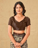 Beige Khadi Floral Printed Saree