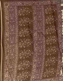 Beige Khadi Floral Printed Saree