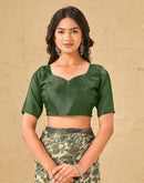 Dark Beige Khadi Floral Printed Saree