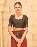 Dark Orange Silk Woven Banarasi Saree