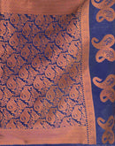 Aqua Blue Silk Woven Banarasi Saree