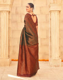 Olive Green Silk Woven Kanjivaram Saree