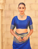 Royal Blue Silk Woven Kanjivaram Saree