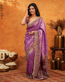 Purple Silk Woven Banarasi Saree