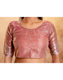 Dusty Peach Silk Woven Banarasi Saree