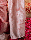 Dusty Peach Silk Woven Banarasi Saree