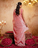 Rose Pink Silk Woven Banarasi Saree