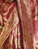Magenta Silk Woven Banarasi Saree