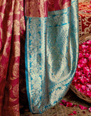 Magenta Silk Woven Banarasi Saree