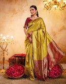 Dark Mustard Silk Woven Banarasi Saree