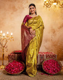 Dark Mustard Silk Woven Banarasi Saree