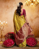 Dark Mustard Silk Woven Banarasi Saree