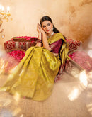 Dark Mustard Silk Woven Banarasi Saree